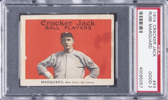 1914 Cracker Jack #43 Rube Marquard - PSA GD 2
